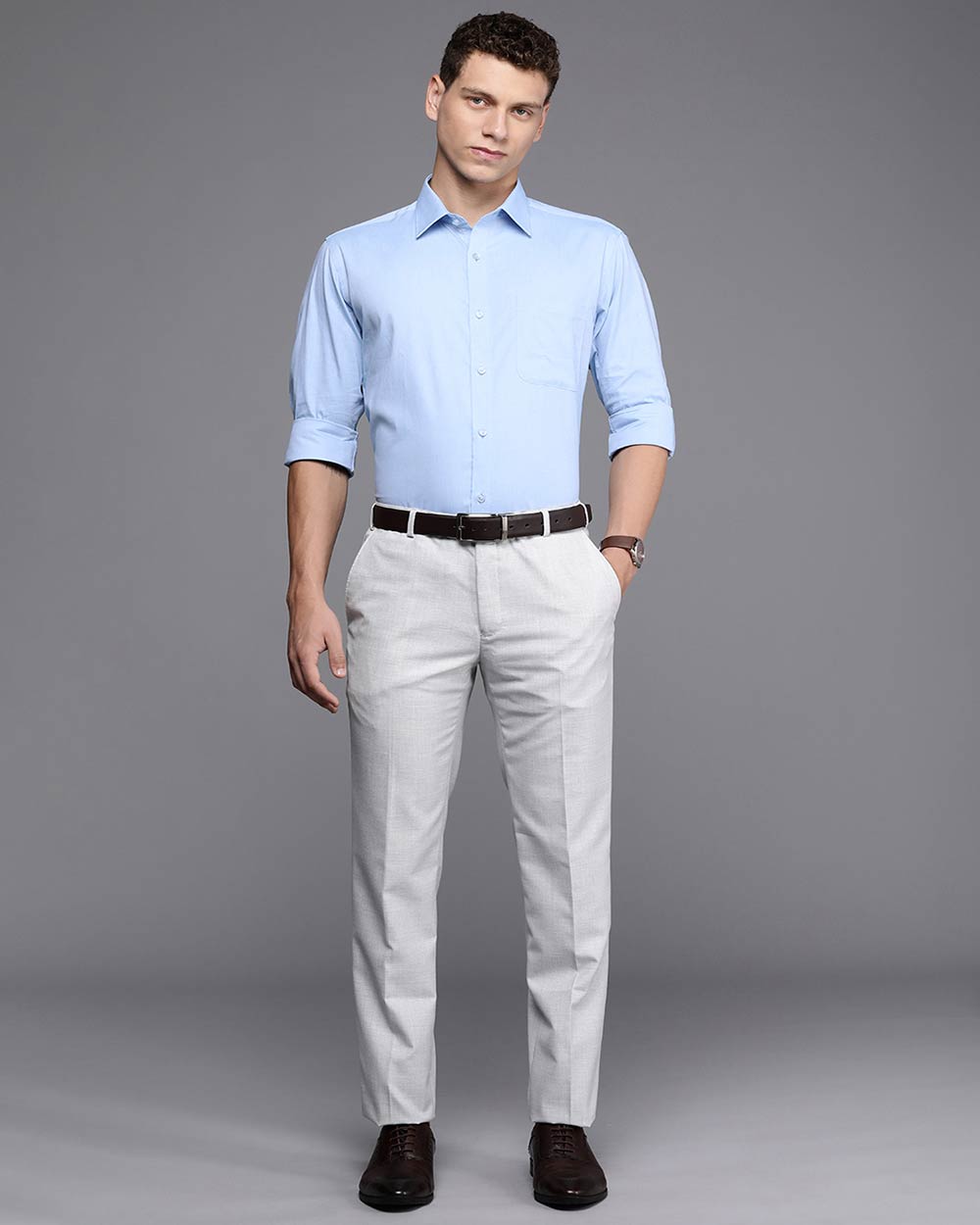 Raymond Slim Fit Opaque Pure Cotton Formal Shirt